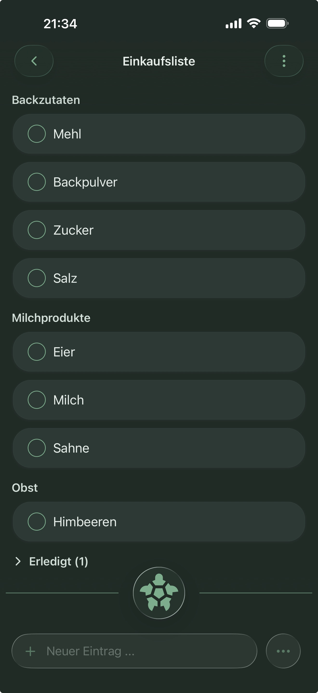 Fajo Liste im dunklen Design
